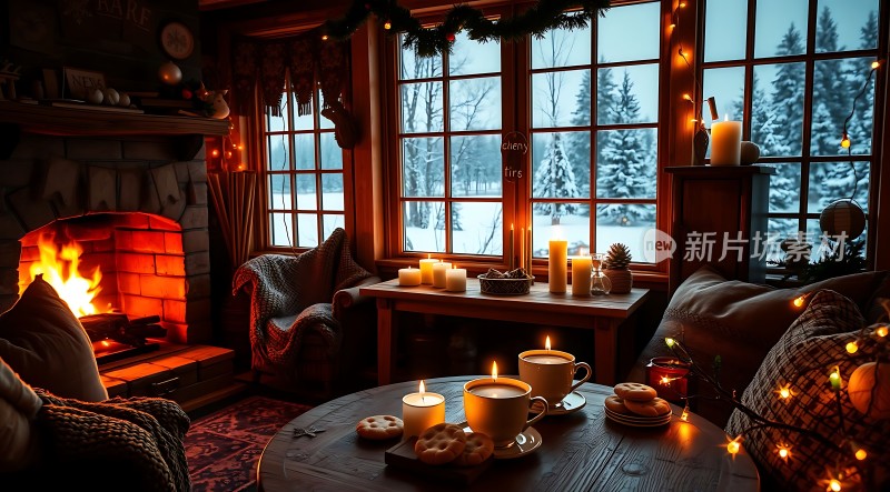 冬日暖炉温馨时光