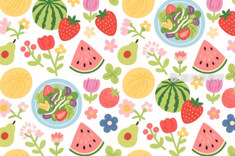 多彩果蔬插画