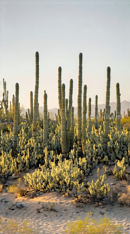 沙漠绿洲仙人掌的坚韧与美丽