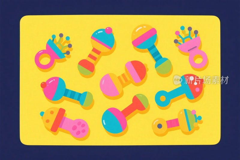 多彩婴儿奶嘴插画