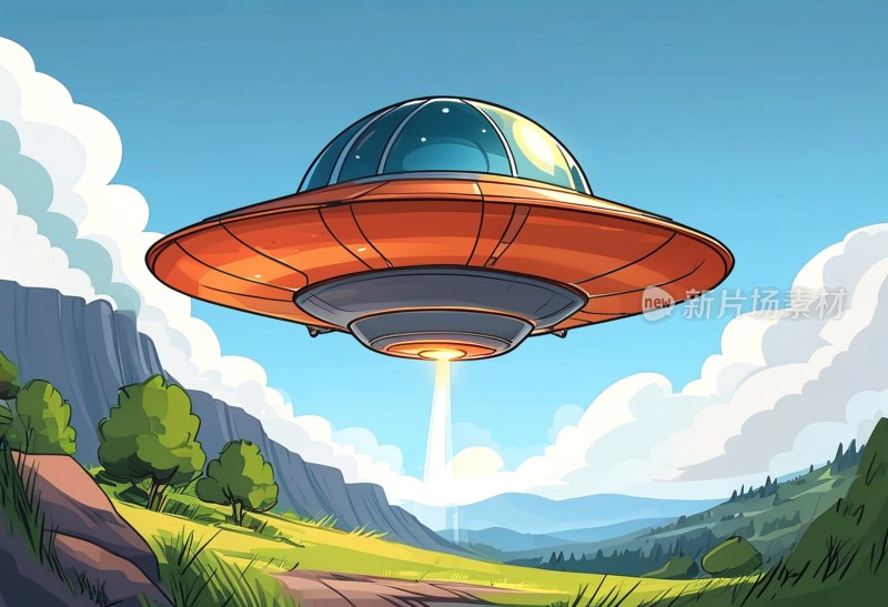 卡通飞碟手绘