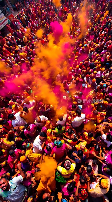 彩色粉末节欢乐与色彩的碰撞