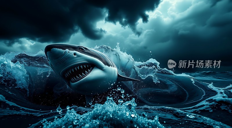 鲨鱼出没海洋风暴来袭！