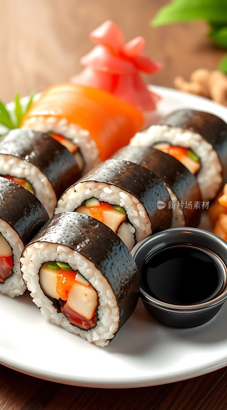 新鲜寿司美味呈现！