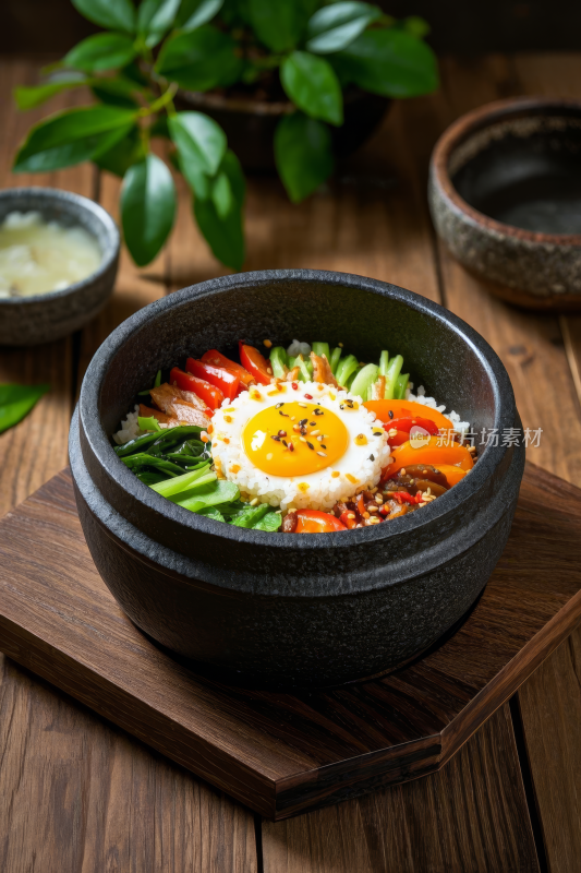 石锅拌饭中国传统经典美食中式家常美味食物