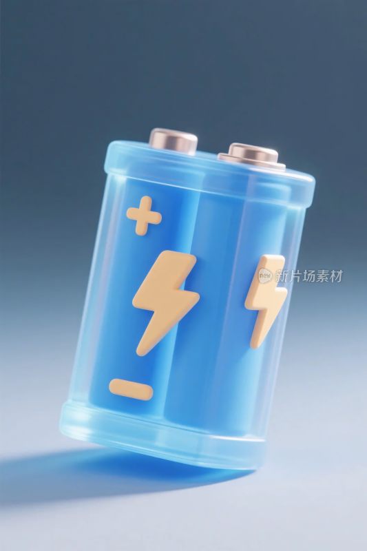 蓝色电池插画