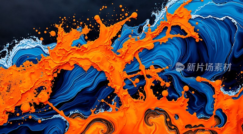 橙蓝交织的艺术风暴