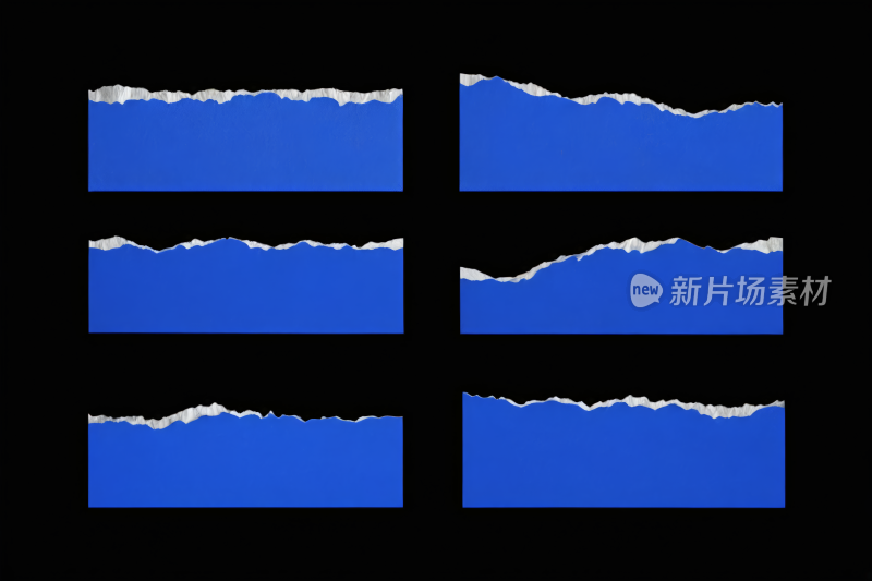 撕纸撕破纸边收集设置孤立黑色背