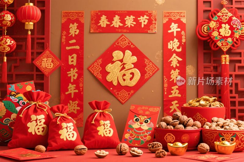 春节喜庆布置场景