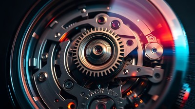 机械之心齿轮与光效交织的艺术