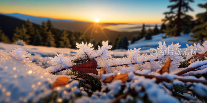 雪景日出