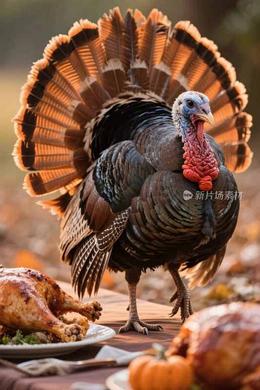 感恩节火鸡与美食
