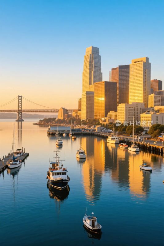 城市滨水风光景象