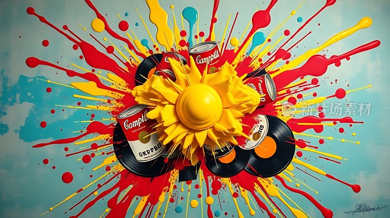 色彩爆炸罐头与唱片的艺术碰撞