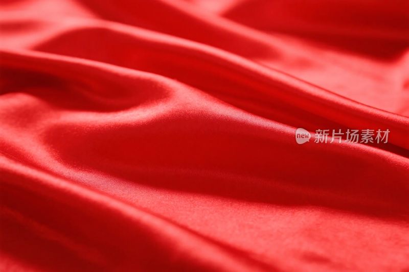 红色丝绸布料特写