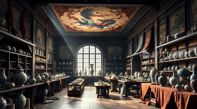 古董瓷器陈列室