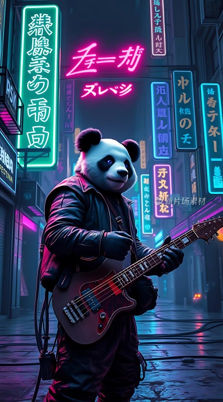 熊猫摇滚霓虹下的音乐盛宴