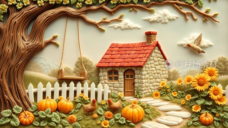 秋日小屋温馨家园