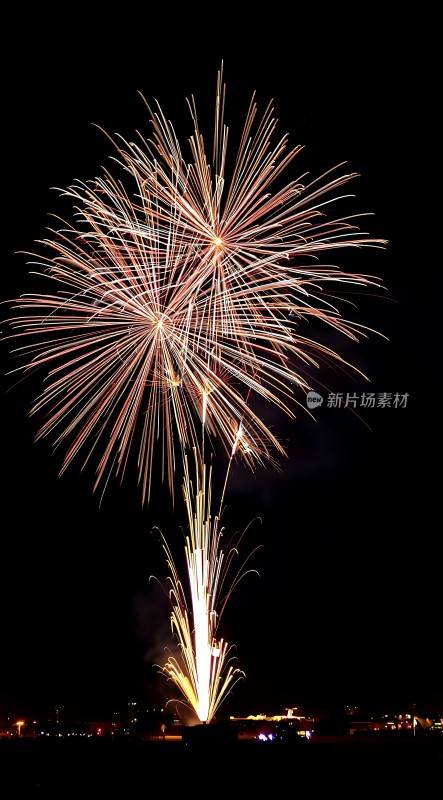 夜空烟花绽放色彩斑斓璀璨夺目