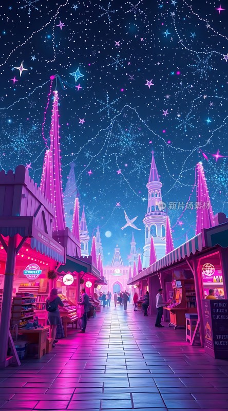 夜幕下的童话集市