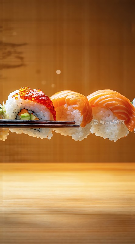 三文鱼寿司与卷寿司