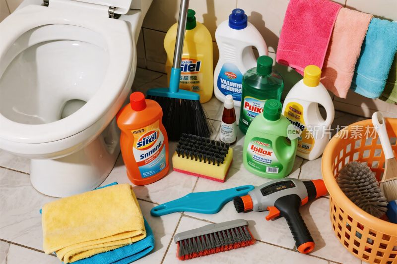 卫生间清洁用品集合