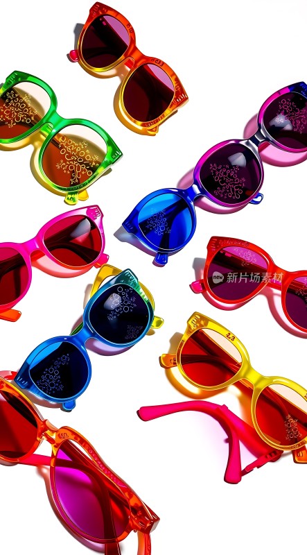 多彩太阳镜展示