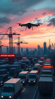 高效物流无人机与卡车协同作业 高效物流无人机与卡车协同作业