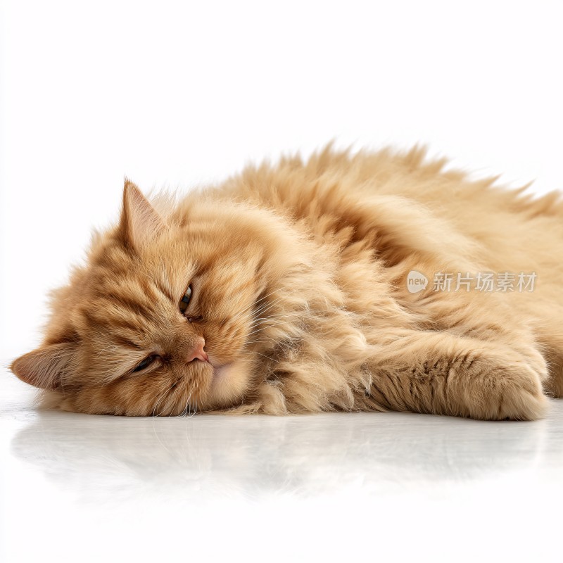 慵懒的橘色长毛猫