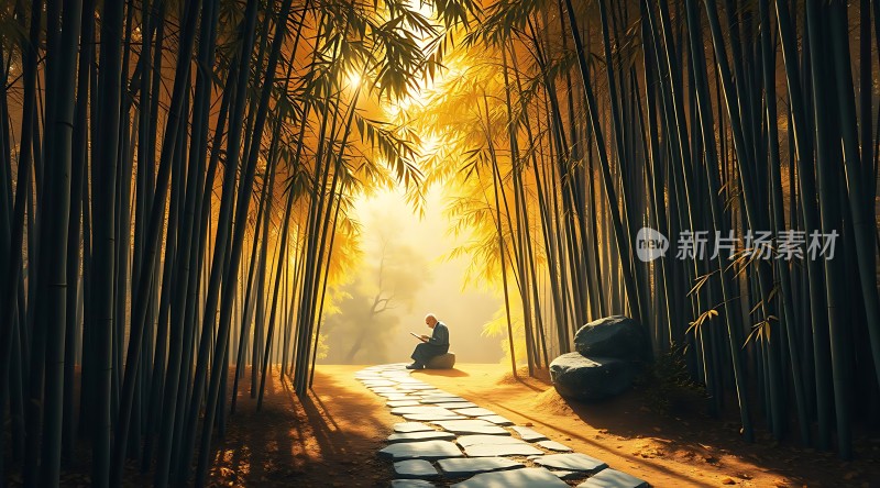 竹影斑驳下的宁静时光