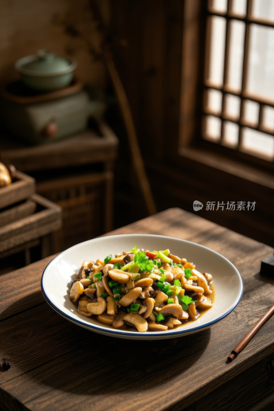 炒平菇中国传统经典美食中式家常美味食物