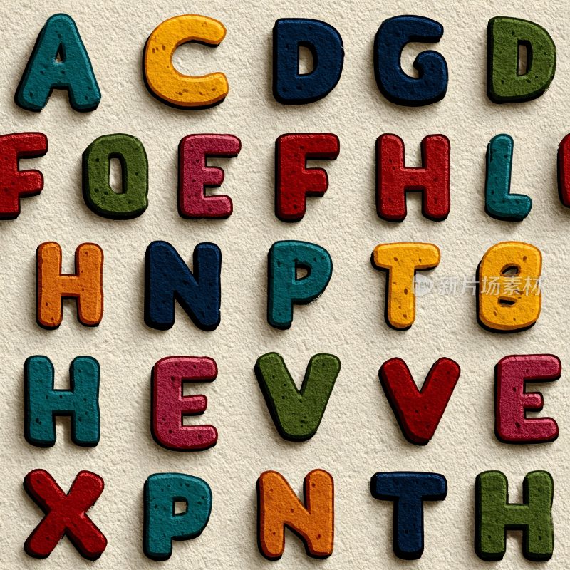 多彩字母排列展示