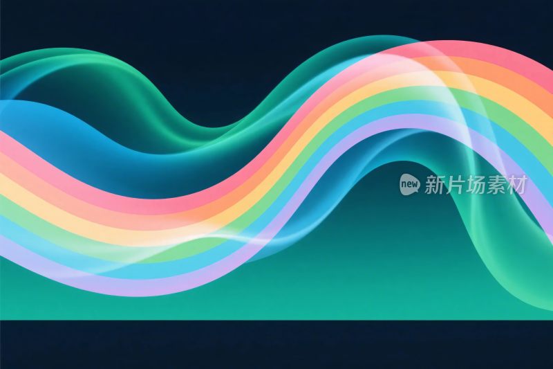 彩色波浪光效插画