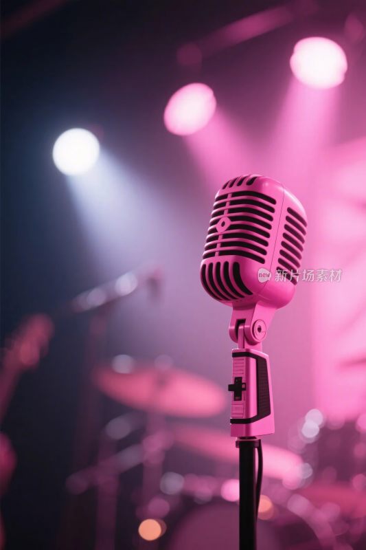舞台麦克风与演出灯光