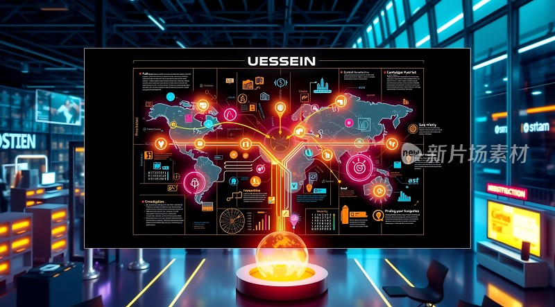 未来科技世界地图展示