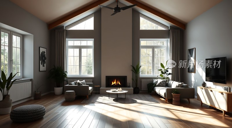 现代客厅设计温馨舒适自然光线充足