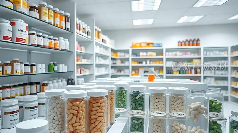 药瓶陈列药品整齐摆放