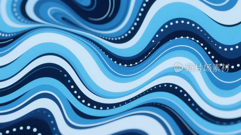 蓝色波浪曲线图案
