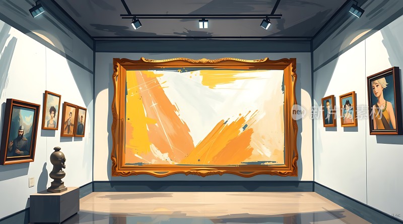 艺术馆里的抽象画