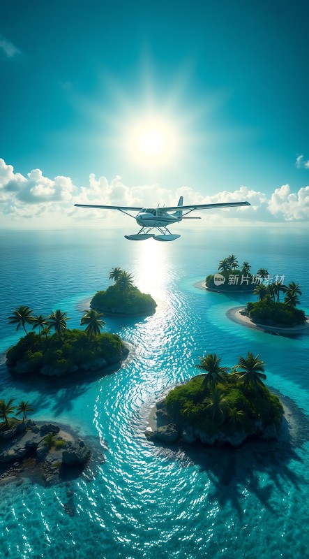 阳光下的热带岛屿风光