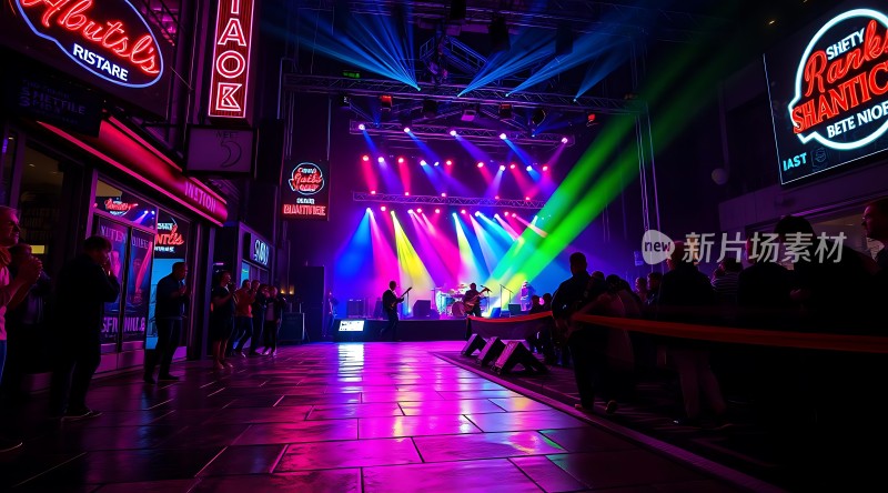 霓虹灯光下的活力舞台表演