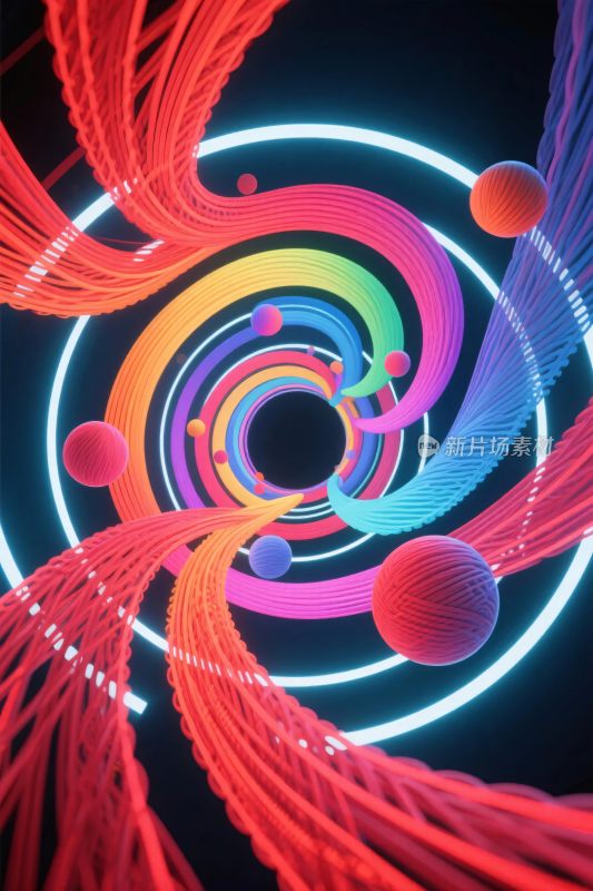 多彩螺旋艺术插画