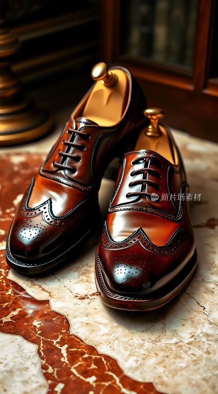 棕色皮鞋展示