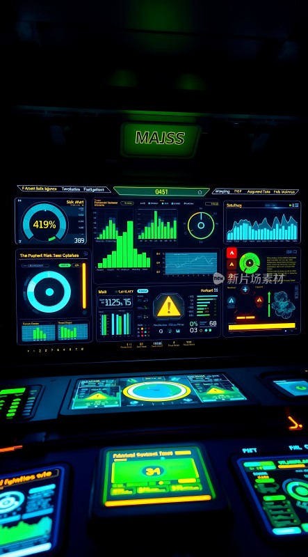 未来科技驾驶舱全息数据展示操作面板互动
