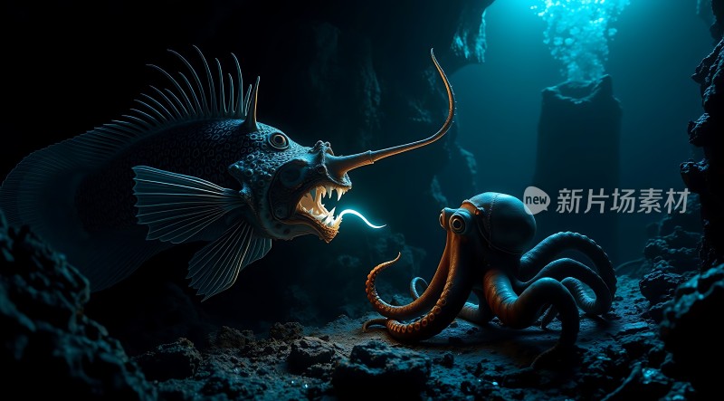 深海危机章鱼与怪鱼的激烈对决