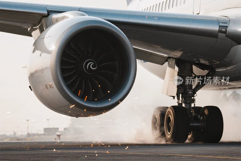 飞机起落架特写