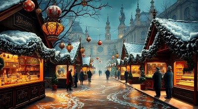 冬日集市夜市繁华 冬日集市夜市繁华