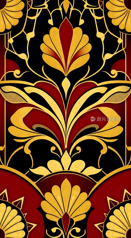 金红色艺术图案
