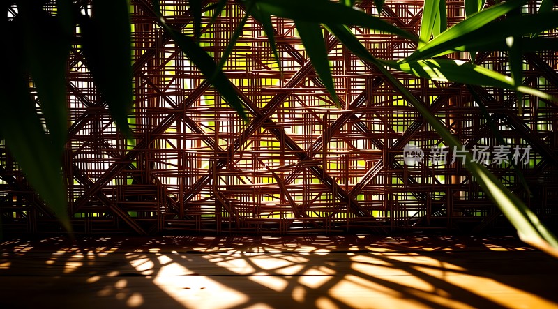 阳光下的竹编艺术