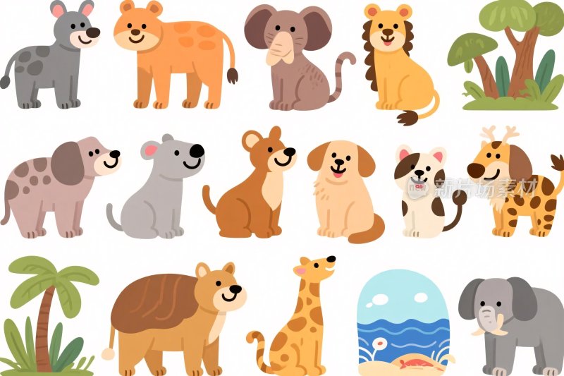 卡通动物插画